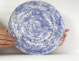 rustic cobalt speckled platter
